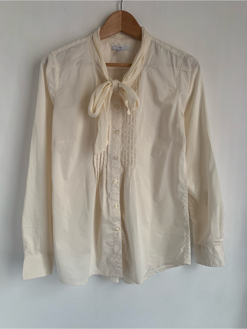 Gap Pintuck Tie Neck Blouse